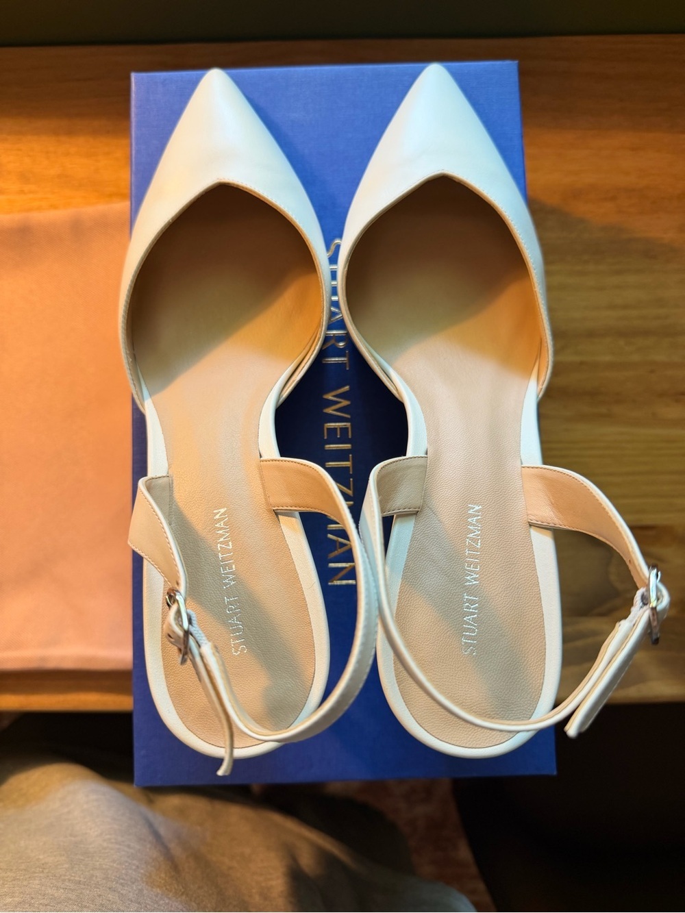 Stuart Weitzman Julia Sling Pump Cream Heels - Picture 3 of 4